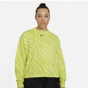 Nike crewneck sweater for woman,zebra green